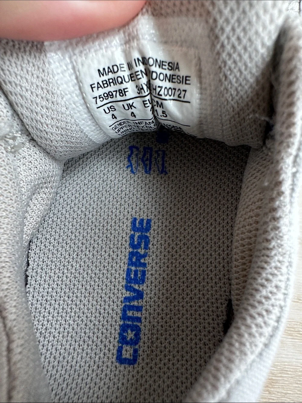 Converse Toddler Sneakers in Light Gray and White